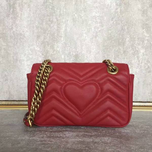 Gucci Now GG Marmont Mini Shoulder Bag 446744 Red Gucci Now GG Marmont Mini Shoulder Bag 446744 Red