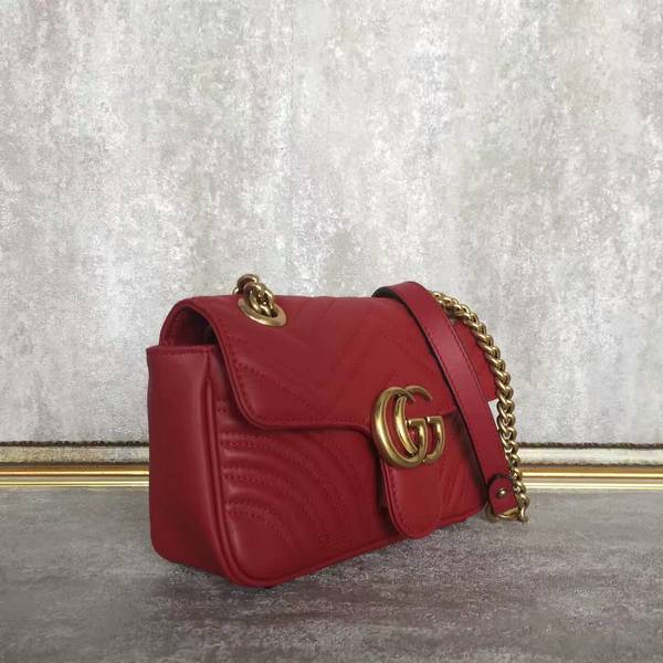 Gucci Now GG Marmont Mini Shoulder Bag 446744 Red Gucci Now GG Marmont Mini Shoulder Bag 446744 Red