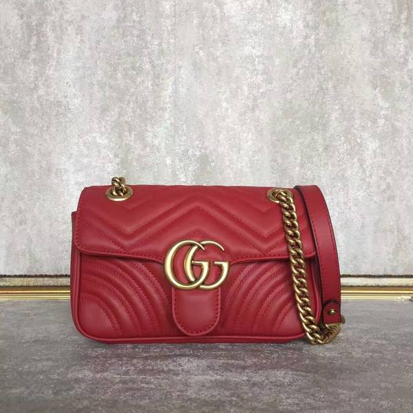 Gucci Now GG Marmont Mini Shoulder Bag 446744 Red Gucci Now GG Marmont Mini Shoulder Bag 446744 Red