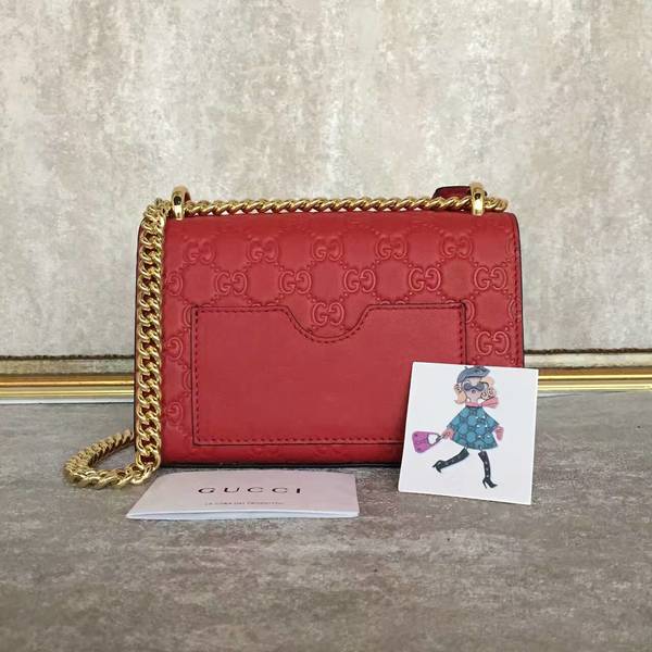 Gucci Padlock Gucci Signature Mini Shoulder Bag 409487A Red Gucci Padlock Gucci Signature Mini Shoulder Bag 409487A Red
