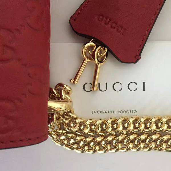 Gucci Padlock Gucci Signature Mini Shoulder Bag 409487A Red Gucci Padlock Gucci Signature Mini Shoulder Bag 409487A Red
