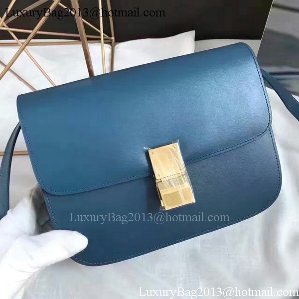 Celine Classic Box Flap Bag Smooth Leather C20447 Blue Celine Classic Box Flap Bag Smooth Leather C20447 Blue