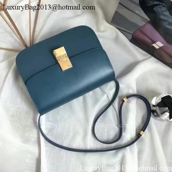 Celine Classic Box Flap Bag Smooth Leather C20447 Blue Celine Classic Box Flap Bag Smooth Leather C20447 Blue