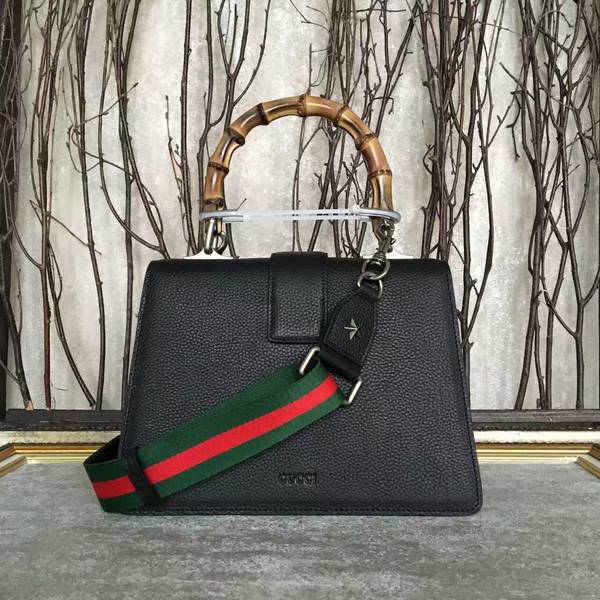 Gucci Now Bamboo Lichee Pattern Leather Top Handle Bag 448075 Black Gucci Now Bamboo Lichee Pattern Leather Top Handle Bag 448075 Black
