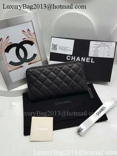 Chanel Original Sheepskin Leather Zippy Wallet A32256 Black Chanel Original Sheepskin Leather Zippy Wallet A32256 Black
