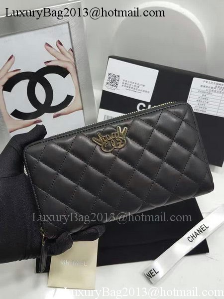 Chanel Original Sheepskin Leather Zippy Wallet A32256 Black Chanel Original Sheepskin Leather Zippy Wallet A32256 Black