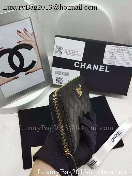 Chanel Original Sheepskin Leather Zippy Wallet A32256 Black Chanel Original Sheepskin Leather Zippy Wallet A32256 Black