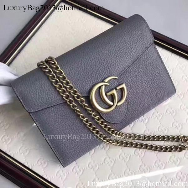 Gucci GG Marmont Leather mini Chain Bag 401232 Grey Gucci GG Marmont Leather mini Chain Bag 401232 Grey