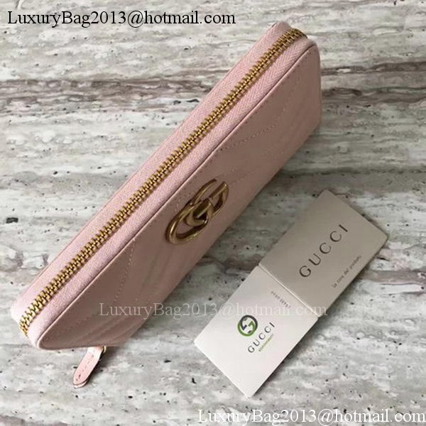 Gucci GG Marmont Zip Around Wallet 443123 Pink Gucci GG Marmont Zip Around Wallet 443123 Pink