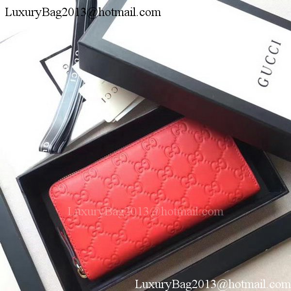 Gucci Signature Zip Around Wallet 410102 Red Gucci Signature Zip Around Wallet 410102 Red