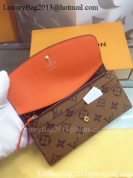 Louis Vuitton Monogram Canvas Emilie Wallet M60136 Orange Louis Vuitton Monogram Canvas Emilie Wallet M60136 Orange