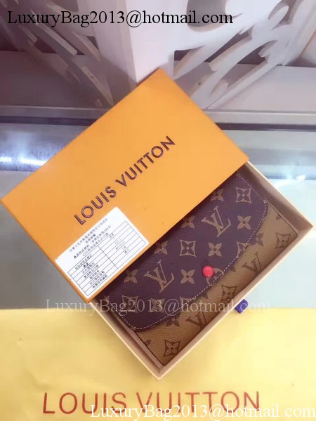 Louis Vuitton Monogram Canvas Emilie Wallet M60136 Red Louis Vuitton Monogram Canvas Emilie Wallet M60136 Red