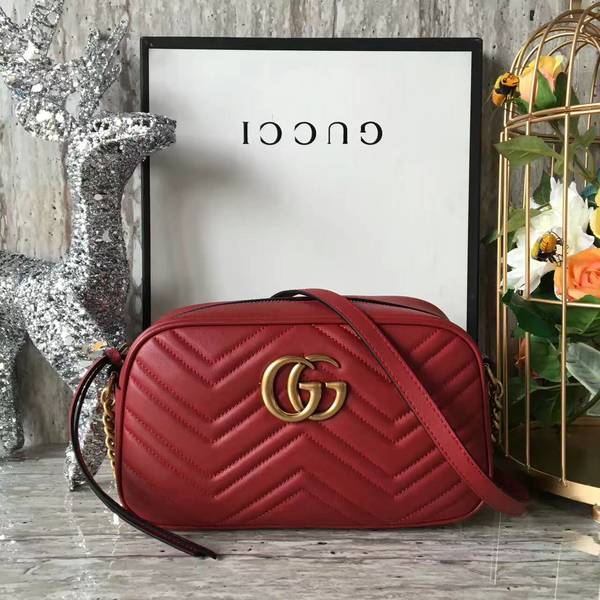 Gucci GG Marmont Matelasse Shoulder Bag 447632A Red Gucci GG Marmont Matelasse Shoulder Bag 447632A Red