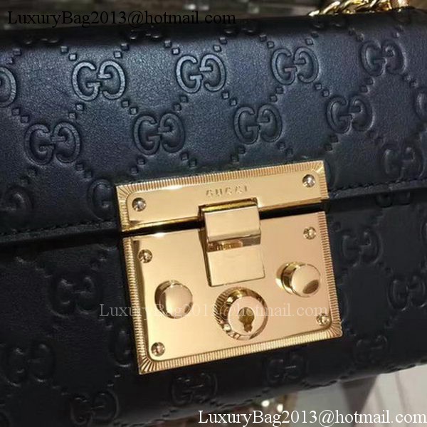 Gucci Padlock Gucci Signature Mini Shoulder Bag 409487 Black Gucci Padlock Gucci Signature Mini Shoulder Bag 409487 Black