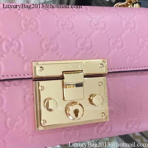Gucci Padlock Gucci Signature Mini Shoulder Bag 409487 Pink Gucci Padlock Gucci Signature Mini Shoulder Bag 409487 Pink
