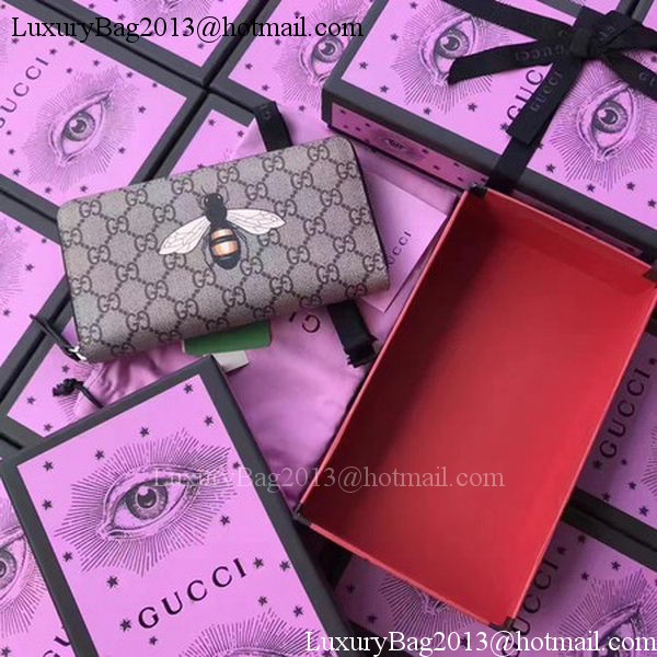 Gucci Bee Print GG Supreme Zip Around Wallet 451273 BEE Gucci Bee Print GG Supreme Zip Around Wallet 451273 BEE