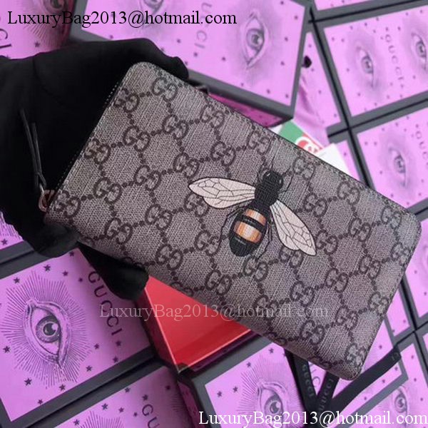 Gucci Bee Print GG Supreme Zip Around Wallet 451273 BEE Gucci Bee Print GG Supreme Zip Around Wallet 451273 BEE