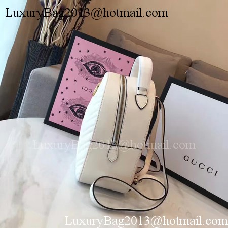 Gucci GG Marmont Quilted Leather Backpack 476671 White Gucci GG Marmont Quilted Leather Backpack 476671 White
