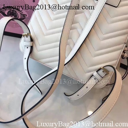 Gucci GG Marmont Quilted Leather Backpack 476671 White Gucci GG Marmont Quilted Leather Backpack 476671 White