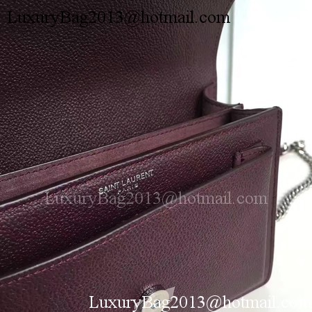 Saint Laurent mini Monogramme Cross-body Shoulder Bag 441971 Wine Saint Laurent mini Monogramme Cross-body Shoulder Bag 441971 Wine