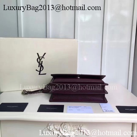 Saint Laurent mini Monogramme Cross-body Shoulder Bag 441971 Wine Saint Laurent mini Monogramme Cross-body Shoulder Bag 441971 Wine