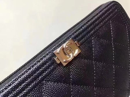 Boy Chanel Zip Around Wallet Black Cannage Pattern CHA5264 Gold Boy Chanel Zip Around Wallet Black Cannage Pattern CHA5264 Gold