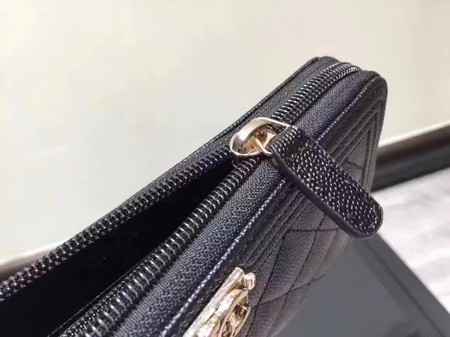 Boy Chanel Zip Around Wallet Black Cannage Pattern CHA5264 Gold Boy Chanel Zip Around Wallet Black Cannage Pattern CHA5264 Gold