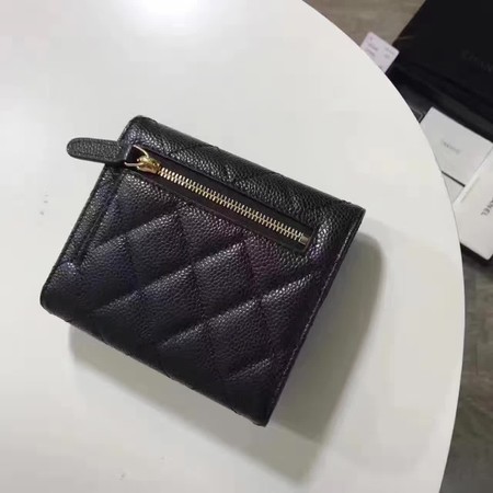 Chanel Tri-Fold Wallet Cannage Pattern Leather CHA5262 Black Chanel Tri-Fold Wallet Cannage Pattern Leather CHA5262 Black