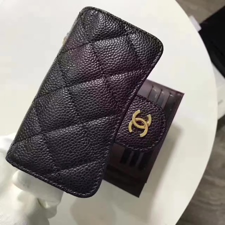 Chanel Tri-Fold Wallet Cannage Pattern Leather CHA5262 Black Chanel Tri-Fold Wallet Cannage Pattern Leather CHA5262 Black