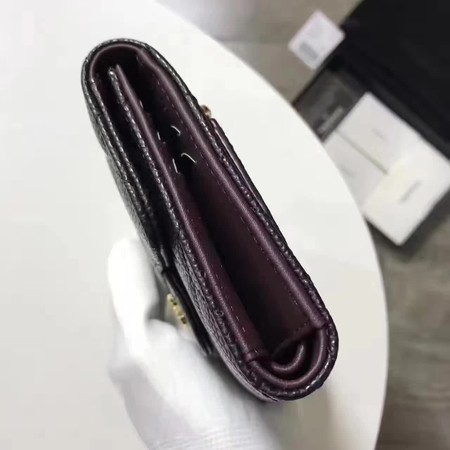 Chanel Tri-Fold Wallet Cannage Pattern Leather CHA5262 Black Chanel Tri-Fold Wallet Cannage Pattern Leather CHA5262 Black