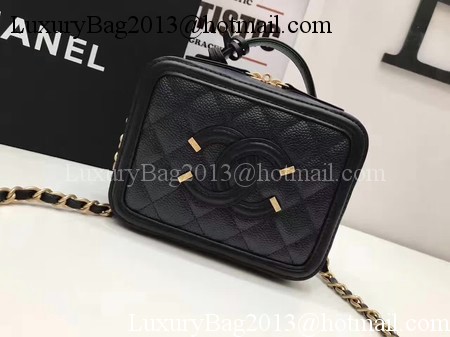 Chanel Cosmetic Bag Original Cannage Pattern A93341 Black Chanel Cosmetic Bag Original Cannage Pattern A93341 Black