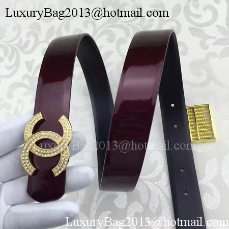 Chanel 30mm Patent Leather Belt CH5230 Wine Chanel 30mm Patent Leather Belt CH5230 Wine