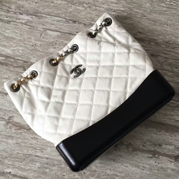 Chanel Sheepskin Leather Backpack 93825 White Chanel Sheepskin Leather Backpack 93825 White