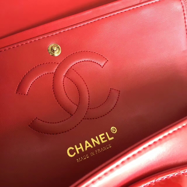 Chanel Flap Shoulder Bags Red Original Patent Leather CF1112 Gold Chanel Flap Shoulder Bags Red Original Patent Leather CF1112 Gold