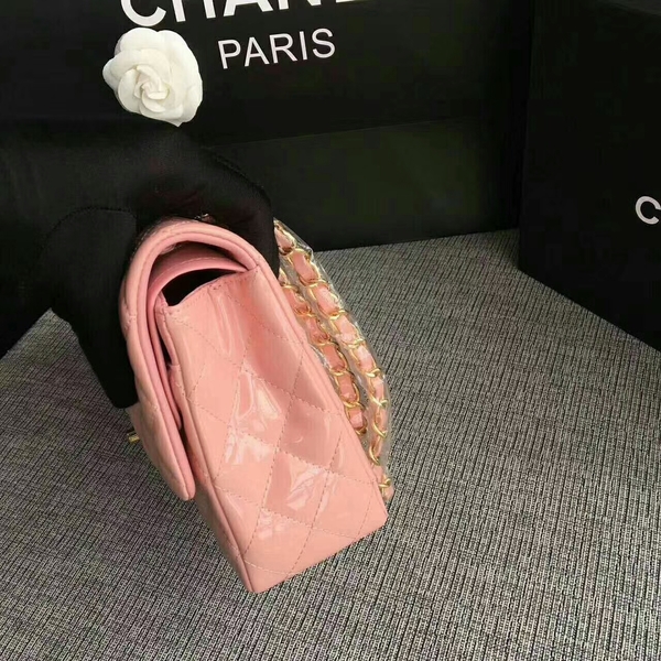 Chanel Flap Shoulder Bags Light Pink Original Patent Leather CF1112 Gold Chanel Flap Shoulder Bags Light Pink Original Patent Leather CF1112 Gold