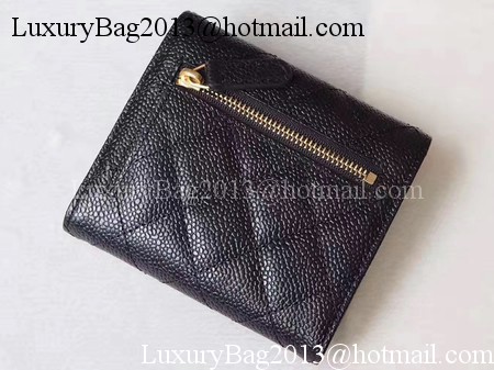 Chanel Tri-Fold Wallet Cannage Pattern Leather A48981 Black Chanel Tri-Fold Wallet Cannage Pattern Leather A48981 Black
