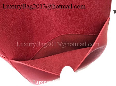 CELINE Sangle Seau Bag in Litchi Leather C3371 Red CELINE Sangle Seau Bag in Litchi Leather C3371 Red