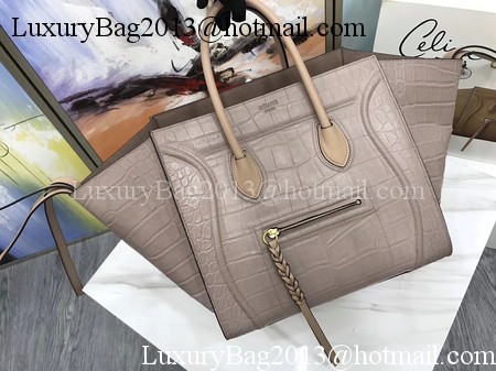 Celine Luggage Phantom Tote Bag Croco Leather CT3372 Apricot Celine Luggage Phantom Tote Bag Croco Leather CT3372 Apricot