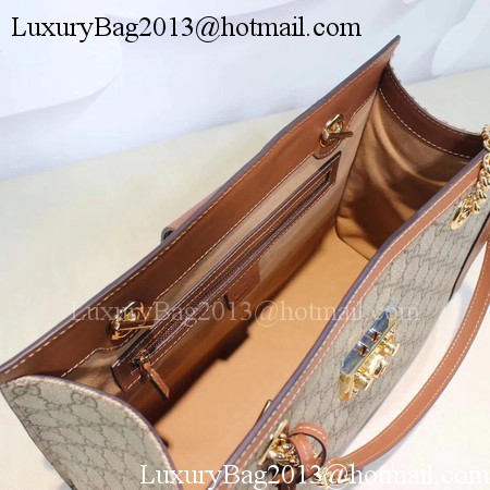 Gucci Padlock GG Supreme Canvas Shoulder Bag 479197 Apricot Gucci Padlock GG Supreme Canvas Shoulder Bag 479197 Apricot