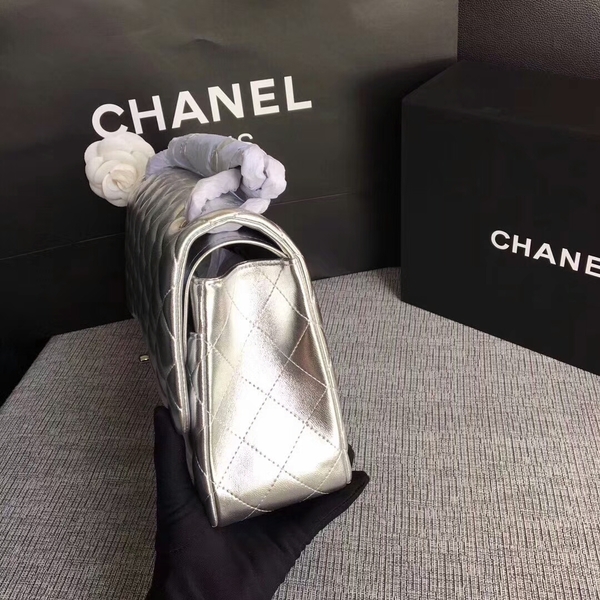 Chanel Flap Shoulder Bags Original Lambskin Leather CF1113 Silver Chanel Flap Shoulder Bags Original Lambskin Leather CF1113 Silver