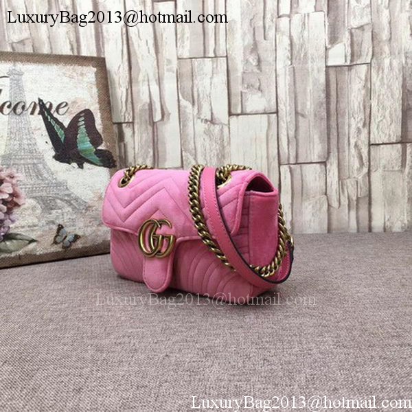 Gucci GG Marmont Embroidered Velvet mini Bag 446744T Pink Gucci GG Marmont Embroidered Velvet mini Bag 446744T Pink