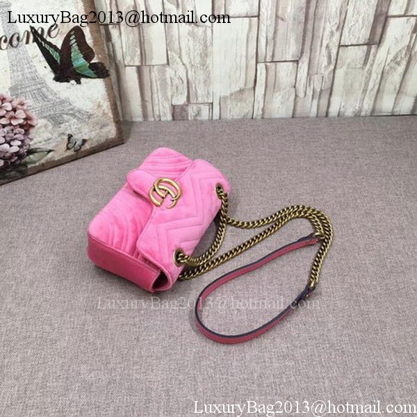 Gucci GG Marmont Embroidered Velvet mini Bag 446744T Pink Gucci GG Marmont Embroidered Velvet mini Bag 446744T Pink