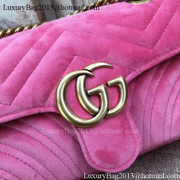 Gucci GG Marmont Embroidered Velvet mini Bag 446744T Pink Gucci GG Marmont Embroidered Velvet mini Bag 446744T Pink