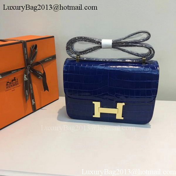 Hermes Constance Bag Croco Leather H9978C Blue Hermes Constance Bag Croco Leather H9978C Blue