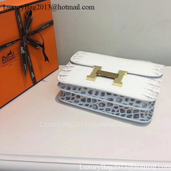 Hermes Constance Bag Croco Leather H9978C White