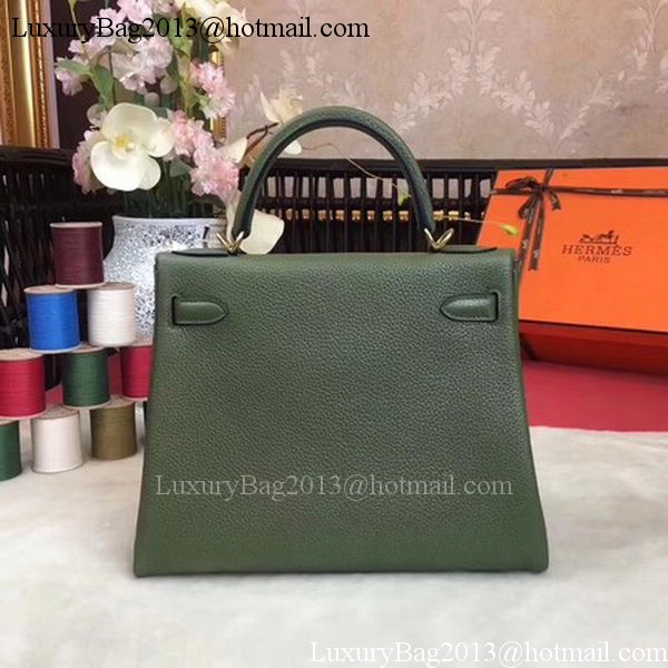 Hermes Kelly 32cm Shoulder Bag TOGO Leather KY32 Green Hermes Kelly 32cm Shoulder Bag TOGO Leather KY32 Green