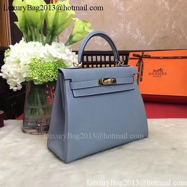 Hermes Kelly 32cm Shoulder Bag TOGO Leather KY32 Light Blue Hermes Kelly 32cm Shoulder Bag TOGO Leather KY32 Light Blue