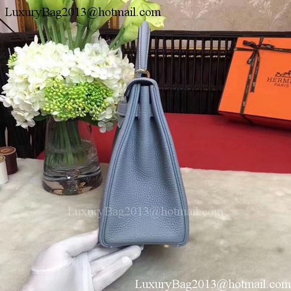Hermes Kelly 32cm Shoulder Bag TOGO Leather KY32 Light Blue Hermes Kelly 32cm Shoulder Bag TOGO Leather KY32 Light Blue