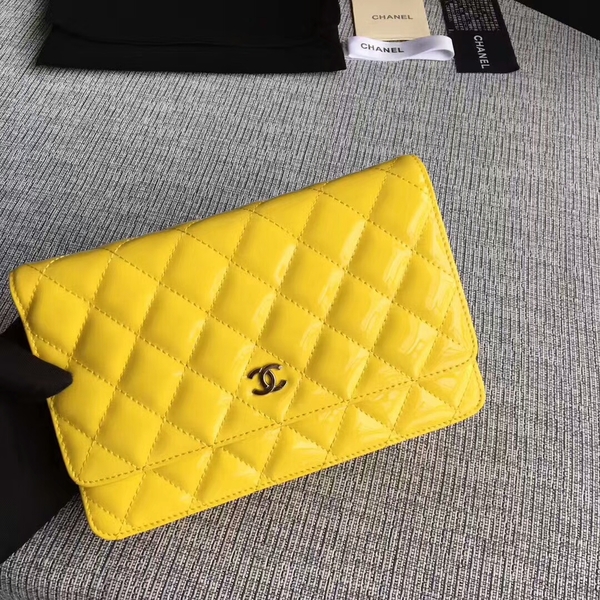 Chanel WOC Flap Bag Patent Leather A33814C Yellow Chanel WOC Flap Bag Patent Leather A33814C Yellow