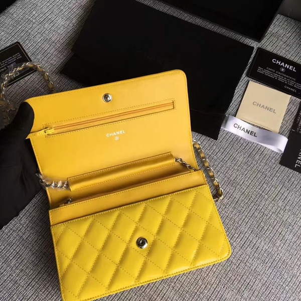 Chanel WOC Flap Bag Patent Leather A33814C Yellow Chanel WOC Flap Bag Patent Leather A33814C Yellow